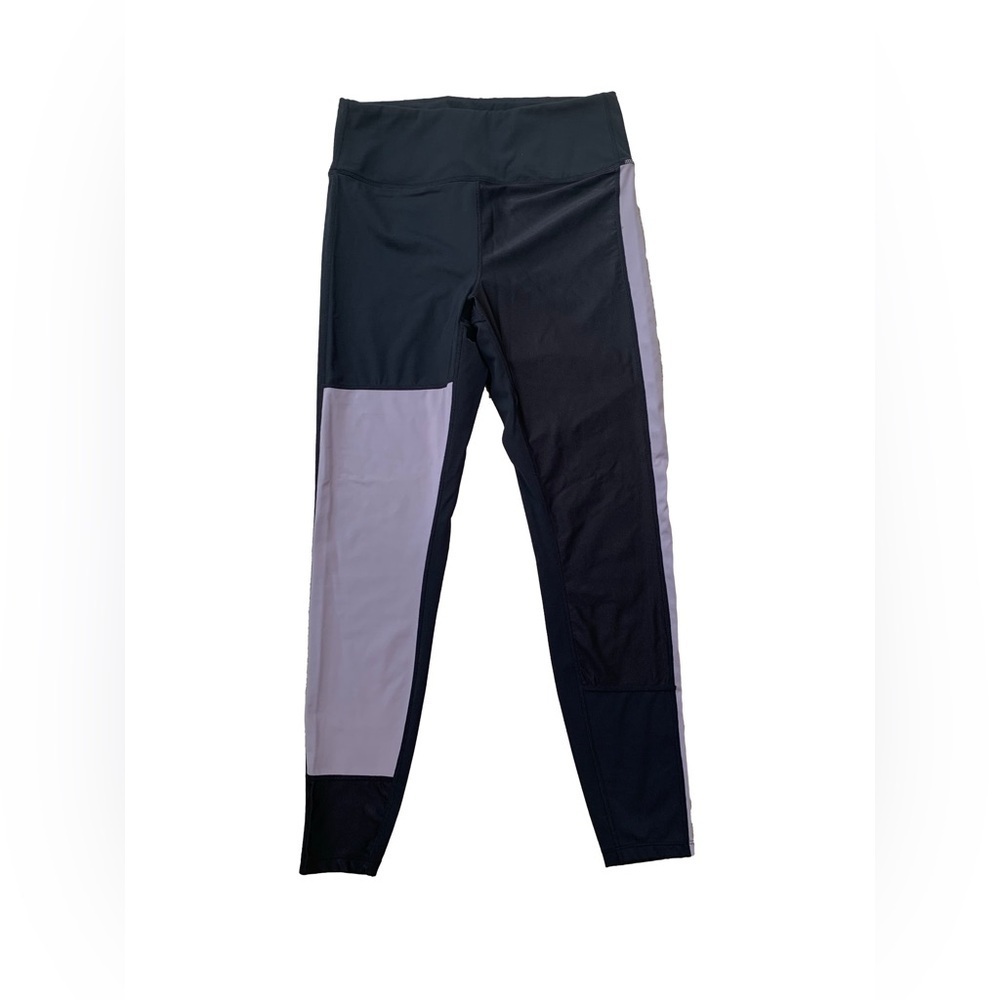 Alala Women’s Size Medium Black and Purple Color Block Athletic Leggings